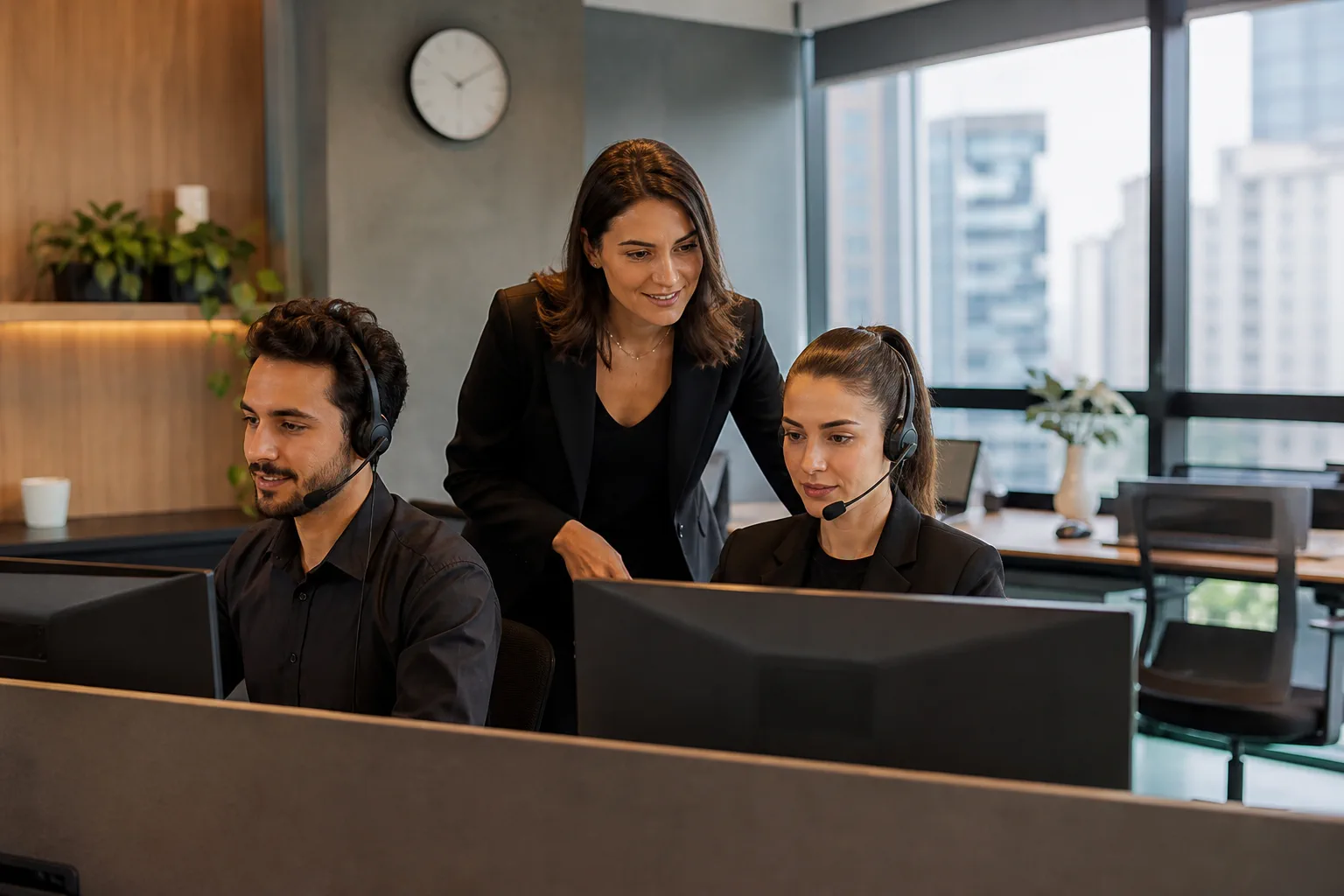 Equipe ilustrativa aplicando SLA no atendimento de leads imobiliários