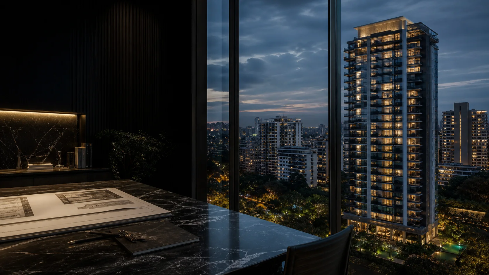 Vista urbana e empreendimento premium representando posicionamento no mercado imobiliário